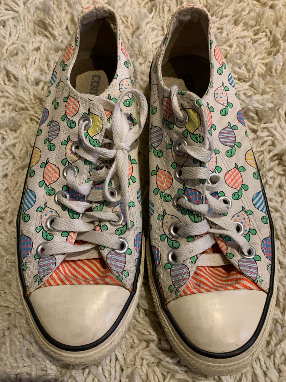 Turtle Print Converse Shoes US 7 W CTAS